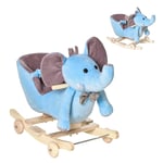 2 In 1 Kids Rocking Horse Ride on Elephant Plush Rocker Toy with Music Pink