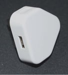 WHITE 3 PIN 1000mA USB Power Adapter Mains Charger UK wall plug for MP3 players