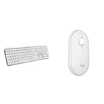 Logitech MX Keys S Wireless Keyboard, Low Profile, Fluid Quiet Typing, Programmable Keys & Pebble Mouse 2 M350s Slim Bluetooth Wireless Mouse, Portable, Lightweight