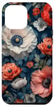 Coque pour iPhone 14 Pro Max Élégance florale de minuit - Fleurs luxueuses