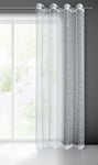 A4 Home Collections Amanda Mailles avec Oeillets-1 pièce. Semi-Transparent Rideau, Draperies, Décorations d'intérieur de Fenêtre de Salon, Chambre, Cuisine, Tissu, Blanc, 140x250 cm