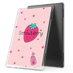 Yoedge Case Compatible for Huawei Mediapad T5 10/Honor Pad 5-Cover Silicone Soft Clear with Design Print Cute Pattern Antiurto Shockproof Back Protective Tablet Cases for Huawei T5 10, Strawberry