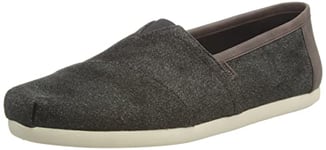 TOMS MEN ALPARGATA Charcoal Herringbone/Synthetic Trim UK6