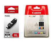 5 Canon PGI-550XL CLI-551 Genuine Ink Cartridge Set for Canon Pixma MG6450 Inks