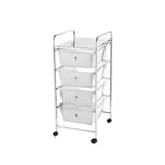 Storage Trolley On Wheels, 4 Drawer Storage Unit For Salon, Beauty Make Up, Home Office Organiser