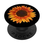 Sunflower Black Pop Mount Socket PopSockets Grip and Stand for Phones and Tablets