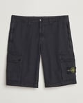 Stone Island Brushed Cotton Canvas Cargo Shorts Black