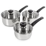Morphy Richards 3 Piece Pan Set - Stainless Steel - Induction 970003 Equip Range