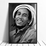 Wall Art Picture Black and White Bob Marley Music Poster Art Canvas Poster Living Room Home Wall Decoration (without Frame) 40 x 60 cm 1