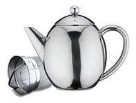 Cafe Ole by Grunwerg RTD-12 Rondeo 18/10 Stainless Steel Double Wall Teapot with Infuser, 1.2 litres