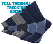 Mens Trekking Socks Thermal Cushioned Hiking Ski Walking Work Boots 2 Pairs 7-11