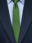 Smal grön prickig slips - Polyester