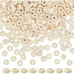 1000 st 8mm Träplattor Spacer Pärlor Oavslutade Platta Trä Lösa Pärlor Trä Mynt Spacer Pärlor för DIY Armband Halsband Örhänge Hantverk Tillbehör (hål: