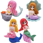 Mini Mermaid Figurines YUESEN 4pcs Fairy Garden Miniature, Mermaid Collection Playset for Miniature Mermaid Ornaments for Home Fish Tank Arts Crafts and Mermaid Theme Party Decoration
