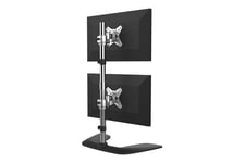 StarTech.com Vertikalt stativ för dubbla skärmar - aluminium ställ - för 2 monitorer - svart, silver