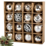 16-Pack Julkulor - Silver - 6 cm