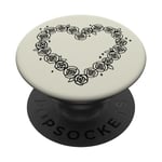Coquette Heart Symbol of Love Valentines Day Roses PopSockets Swappable PopGrip