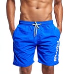 Walker Valentin Swimwear Swimsuit Cofortable Swimming Shorts Men Quick-drying Breathable Beach Shorts Swimwear Trunk Mesh Lined Royal blue, Size : XXL