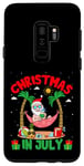 Coque pour Galaxy S9+ Summer Christmas in July - Tropical Santa Surfing Hawaiian