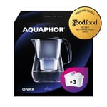 Water Filter Jug AQUAPHOR Onyx Premium Family 4.2L Inc 3 Maxfor+ Cartridge Black