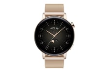 Huawei Watch GT 3 Elegant Edition - guld rustfrit stål - smart ur med milanesisk rem - guld - 4 GB