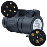 CCLIFE 13/7 Adapteur Prise Remorque 13 Broches vers 7 Broches pour Remorques de Voiture,remorque, Caravan 12V Étanche Connecteur