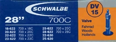 Schwalbe, Slang DV15, 18/25-622/630 mm, 28 Tum med Cykelventil