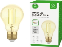 WOOX R5137, Smart glödlampa, Gul, Wi-Fi/Bluetooth, LED, E27, Kall vit, Varmvitt