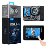 AKASO Brave 8 Lite Waterproof Action Camera - 4K60 Ultra HD Video, 20MP Photos, HDR, Dual Screen, SuperSmooth Stabilization, 8X Slow Motion, 4X ZOOM, Super Wide Angle, and Accessory Kits