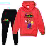 Super Mario Barn Hoodie Sweatshirt Pullover Toppar Byxor röd red 130cm
