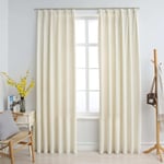 vidaXL Blackout Curtains 2 pcs with Hooks Velvet Cream 140x245 cm Room Curtain