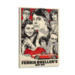 Ferris Bueller’s Day Off 7 Vintage Classic Movie TV Poster Wall Art Framed Oil Paintings Printed on Canvas for Home Decorations Pictures Hanging for Living Room Bedroom 12x18inch(30x45cm)