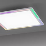Leuchten Direkt Edging-LED-kattovalaisin, CCT + RGB, 40 x cm