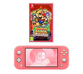 Nintendo Switch Lite & Paper Mario: The Thousand-Year Door Bundle - Coral, Pink