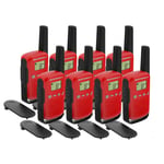 8 x Motorola TALKABOUT T42 8 Pack Two-Way Radios in Red PMR 446 Compact