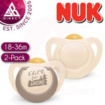 NUK Nature Baby Dummy│Rubber Soother Pacifier Binky│18-36 Months│Cream│2pk│EXU