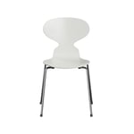 Fritz Hansen Myran 3101 stol white, målad ask, kromat stålstativ