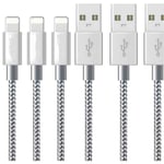 Mfi Certified Phone Charger Cable,Charger Cables (1/2/3 M) Charging Usb Syncing Data Nylon Braided With Metal Connector For Iphone 11/Pro/Max/X/Xs/Xr/Xs Max/8/Plus