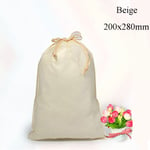3pcs Shoes Storage Bag Drawstring Bags Travel Toiletry Beige 200x280mm
