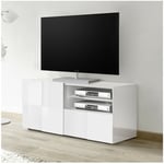 Calicosy - Meuble tv petit 1 porte et 1 tiroir L121 cm - Dama - Blanc