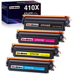 4 × Cartouche de Toner Compatible HP 410A 410X CF410A CF410X pour HP Color LaserJet Pro MFP-M477fdw M477fnw M477fdn