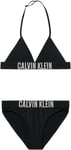 Calvin Klein Girl's Triangle Bikini Set Nylon KY0KY00054 Bras, Black (Pvh Black), 8-10 Years