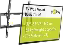 MONDODIGITALE-49731 Support Mural Tv Inclinable Pour Ecrans Et Televiseurs De 32-55 Pouces (81-140 Cm)-Fixation Murale Tv Avec Une Capacité De Charge Max. 35 Kg Accroche Television Mural Vesa 400X400 Noir