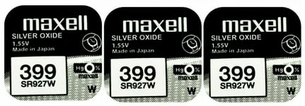 3 X Maxell 399 SR927W Battery Citizen Aqualand C020 C021 C023 C026 C027 C029