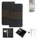 Phone Case + earphones for Lenovo Legion Y70 Wallet Cover Bookstyle protective