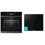 Hisense BSA63222ABUK 77L Built-in Electric Single Oven - Jet black - A Rated, 59.5 x 56.4 x 59.5 cm & HI6401BSC Built-in 60cm Induction Hob Ceramic Glass Panel, Child Lock, Touch control
