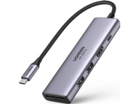 Ugreen 6-i-1 USB-C Hub, USB Type-C, HDMI, USB 3.2 Gen 1 (3.1 Gen 1) Type-A, USB 3.2 Gen 1 (3.1 Gen 1) Type-C, MicroSD (TransFlash), SD, 5000 Mbit/s, 60 Hz, 3840p