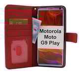 New Standcase Wallet Motorola Moto G9 Play (Röd)