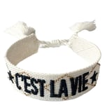 DARK Woven Friendship Bracelet C'est La Vie White With Navy Blue