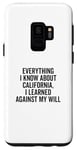Coque pour Galaxy S9 Design humoristique « Everything I Know About California »